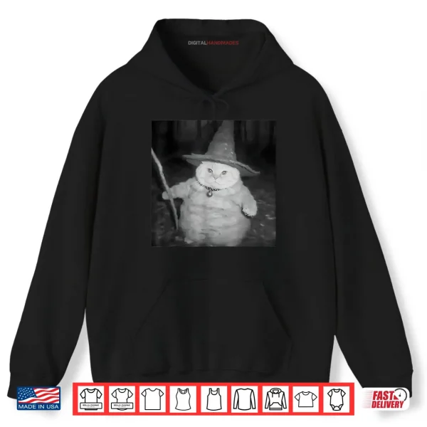 Hoodie Wizard Cat Weird Halloween Cat Meme Shirt