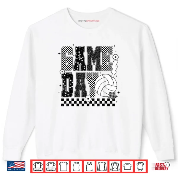 Sweatshirt Game Day Volleyball Checkered Funny Volleyball Shirt