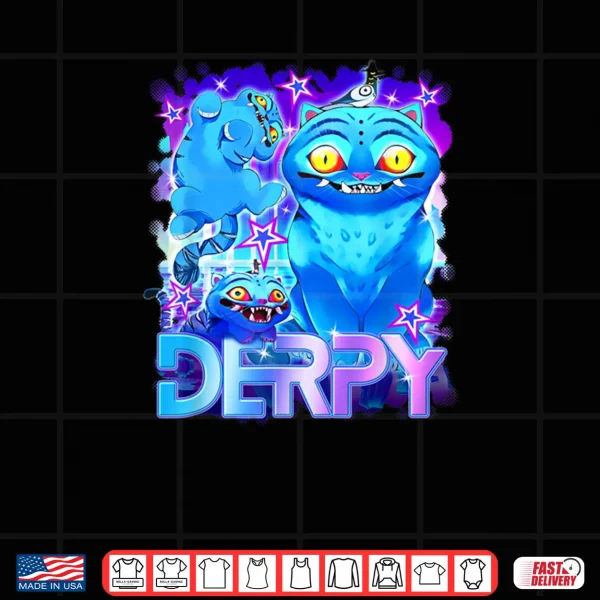 Design Anime Cute Blue Tiger Derpy Vintage Animated KPop Demon Hunters Shirt