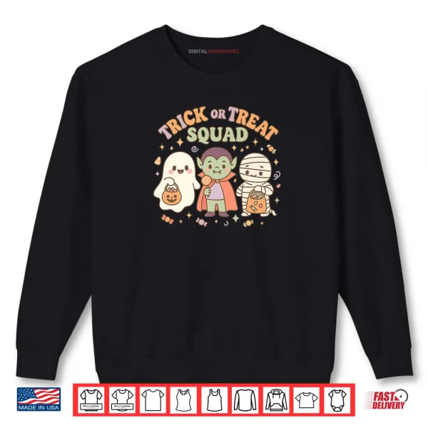 Sweatshirt Trick or Treat Squad Pastel Halloween Ghost Vampire Mummy Shirt