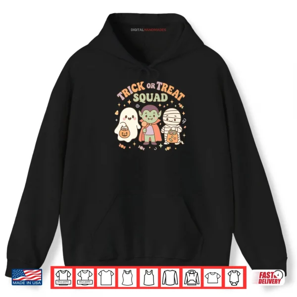 Hoodie Trick or Treat Squad Pastel Halloween Ghost Vampire Mummy Shirt