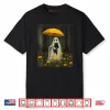 Boo Ghost Umbrella Black Cat Floral Halloween Shirt