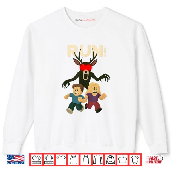 Sweatshirt Run Deer in The Forest Kids 99 Nights Halloween Scary Gamer Shirt