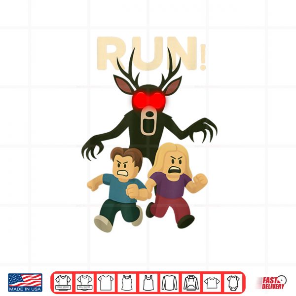 Design Run Deer in The Forest Kids 99 Nights Halloween Scary Gamer Shirt