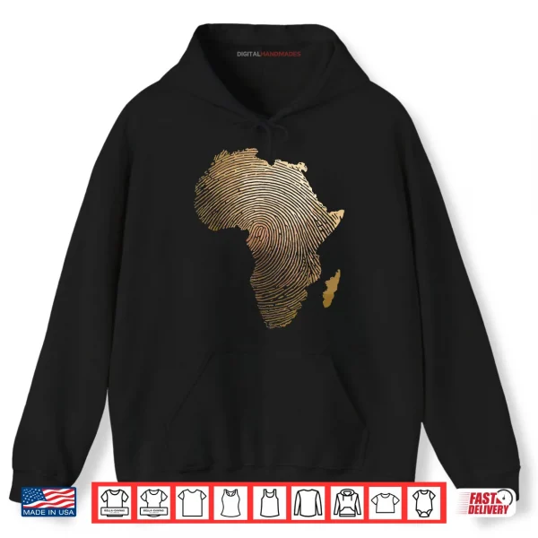 Hoodie African Roots Art for Men Women Afrocentric African Map Shirt