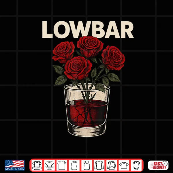 Design Lowbar Whiskey Glass Roses Shirt