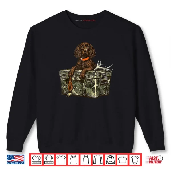 Sweatshirt Field Spaniel Dog with Deer Antler Hello Hunting Season Shirt