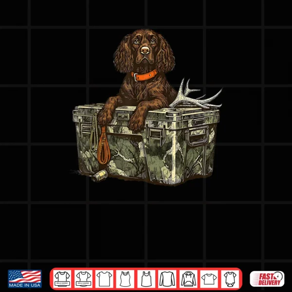 Design Field Spaniel Dog with Deer Antler Hello Hunting Season Shirt