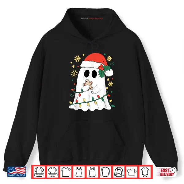 Hoodie Ghost Christmas Santa Spooky Christmas Shirt