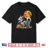 Siberian Husky Dog Skeleton Scary Pumpkin Moon Halloween Shirt