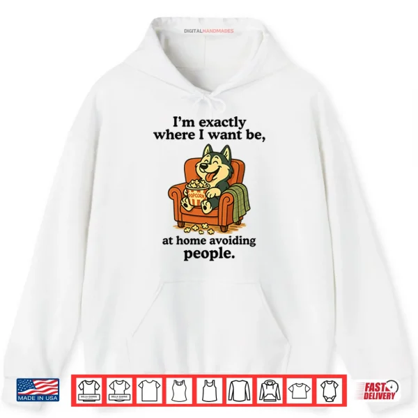Hoodie Im Exactly Where I Want Be At Home Avoiding People Shirt