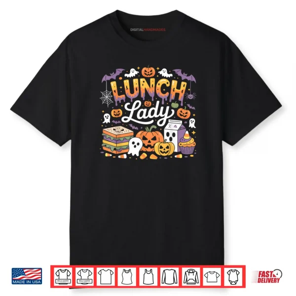 Fabulous Lunch Lady Halloween Ghost Pumpkin Costume Funny Shirt
