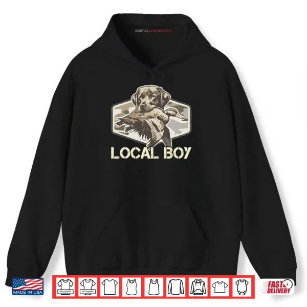 Hoodie Camo Southern Local Boy Duck Hunting Black Lab Outdoor Shirt