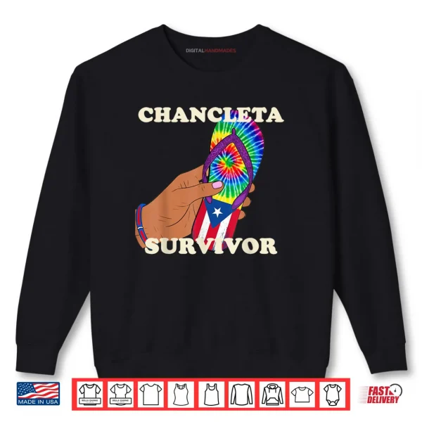 Sweatshirt Chancleta Survivor Puerto Rico Spanish Joke Shirt