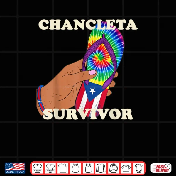 Design Chancleta Survivor Puerto Rico Spanish Joke Shirt