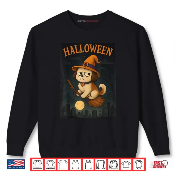 Sweatshirt Happy Cute Halloween Themed Shih Tzu Dog Shirt Shirt