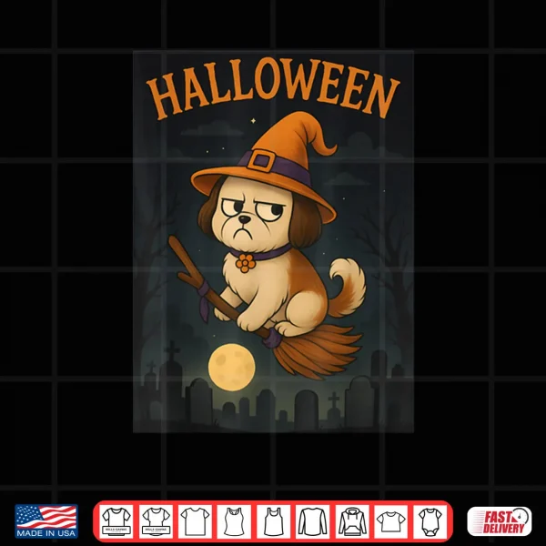 Design Happy Cute Halloween Themed Shih Tzu Dog Shirt Shirt
