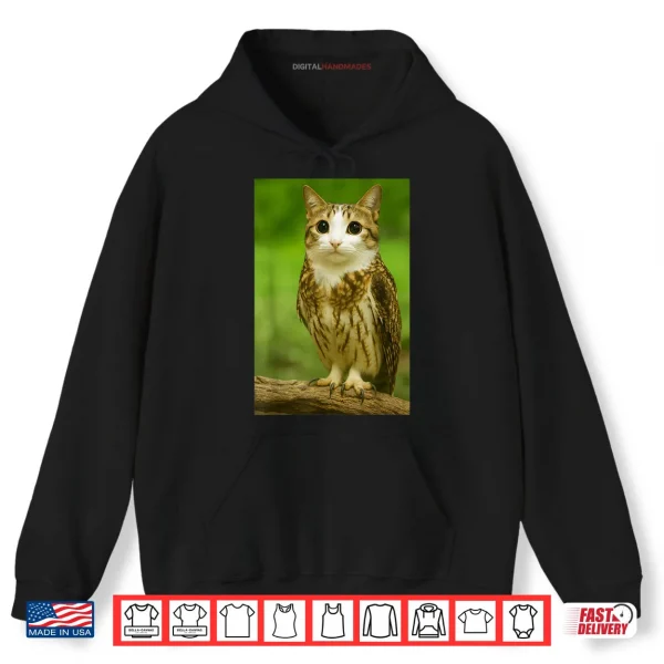 Hoodie Meowl Cat Owl Funny Internet Trendy Meme Shirt