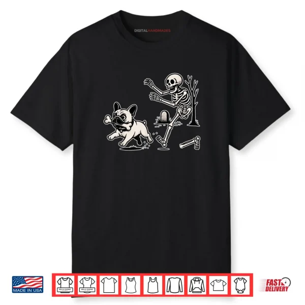 French Bulldog Skeleton Spooky Season Funny Halloween Shirt