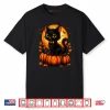 Retro Black Cat Halloween Pumpkin Costume Shirt