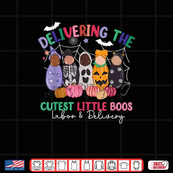 Design Delivering The Cutest Boos Labor Delivery Halloween Nurse Shirt