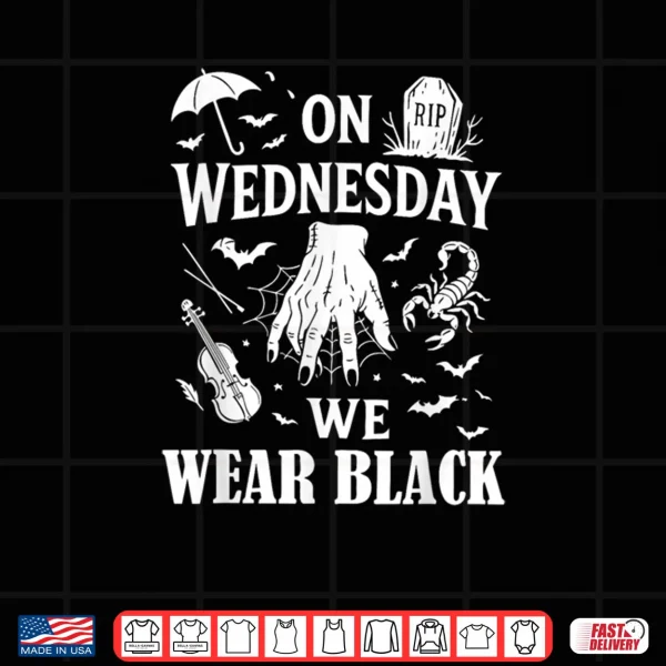 Design Hand On Wednesdays We Wear Black Halloween Shirt