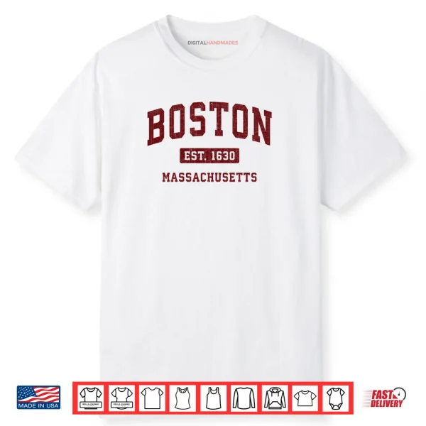 Boston Massachusetts MA Vintage Athletic Sports Shirt