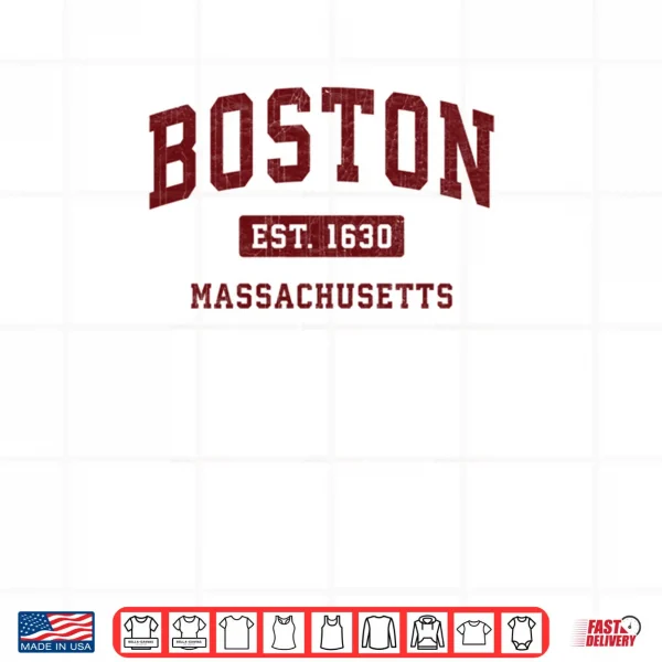 Design Boston Massachusetts MA Vintage Athletic Sports Shirt