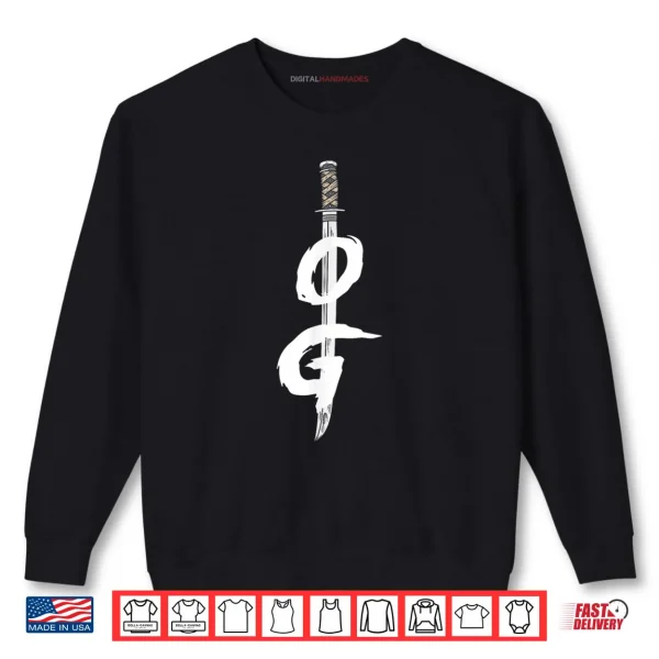 Sweatshirt OG Sword Graphic Bold Black Brush Style Shirt