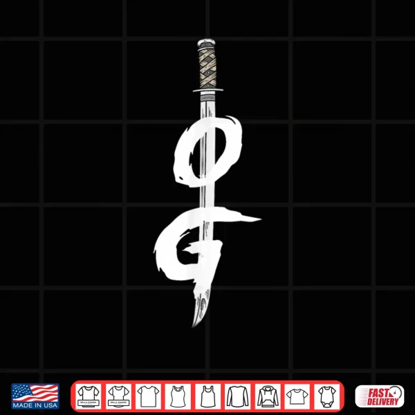 Design OG Sword Graphic Bold Black Brush Style Shirt