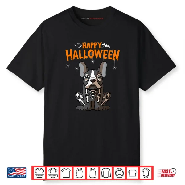 French Bulldog Frenchie Halloween Funny Horror Dog Skull Shirt