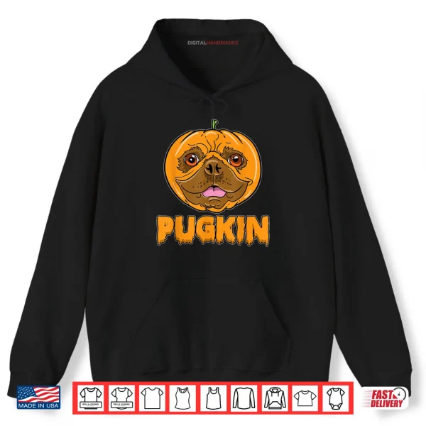 Hoodie French Bulldog Pumpkin Frenchie Pugkin Halloween Shirt