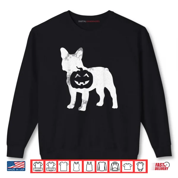 Sweatshirt French Bulldog Pumpkin Lazy Halloween Costume Cute Dog Puppy Shirt
