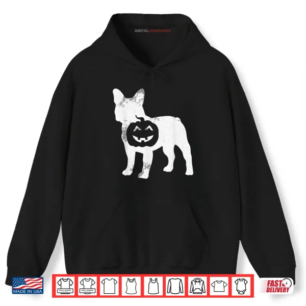 Hoodie French Bulldog Pumpkin Lazy Halloween Costume Cute Dog Puppy Shirt