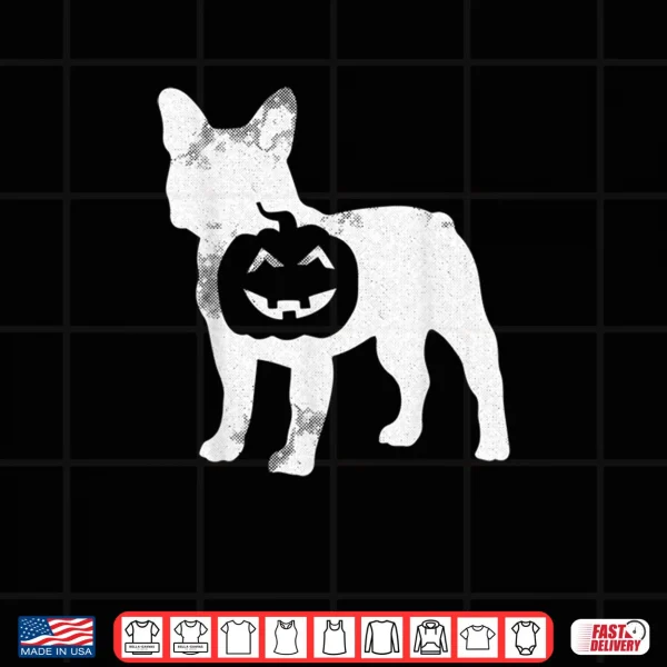 Design French Bulldog Pumpkin Lazy Halloween Costume Cute Dog Puppy Shirt