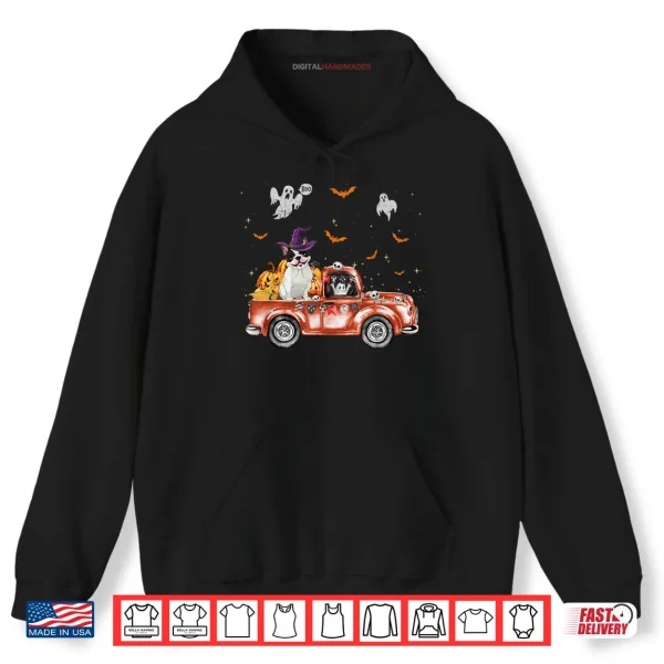 Hoodie French Bulldog Truck Pumpkin Halloween Gift For Dog Lovers Shirt