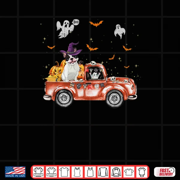 Design French Bulldog Truck Pumpkin Halloween Gift For Dog Lovers Shirt