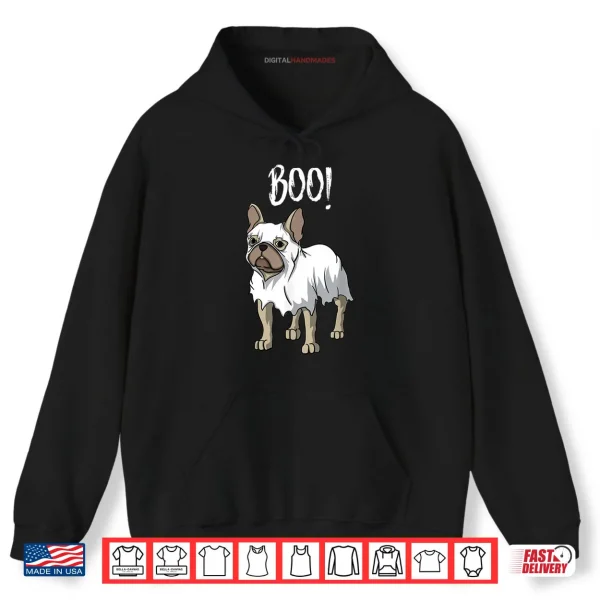Hoodie Frenchie Ghost Costume Funny French Bulldog Halloween Shirt