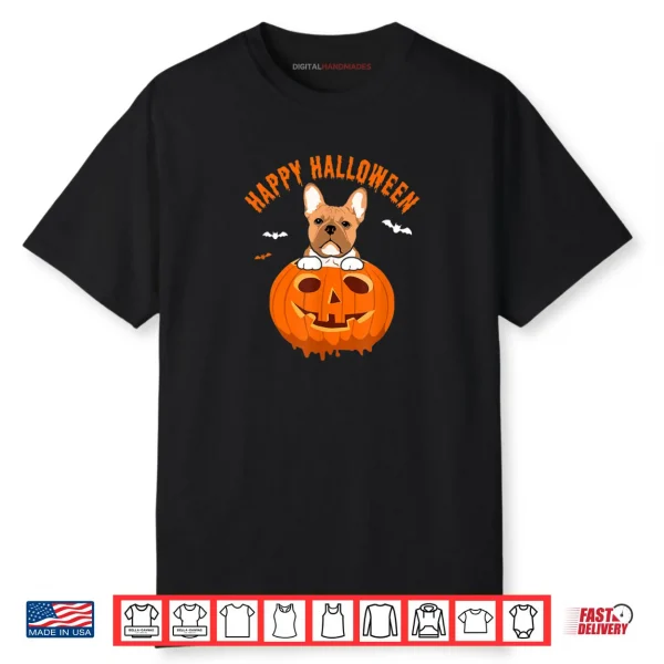 Halloween Frenchie Bulldog Pumpkin Costumes Thanksgiving Shirt