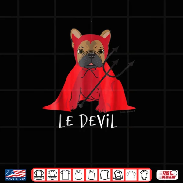 Design Le Devil Cute French Bulldog Halloween Shirt