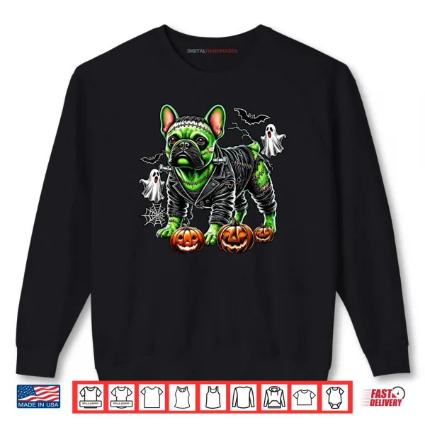 Sweatshirt French Bulldog Frankenstein Halloween Pup Costume Shirt 1