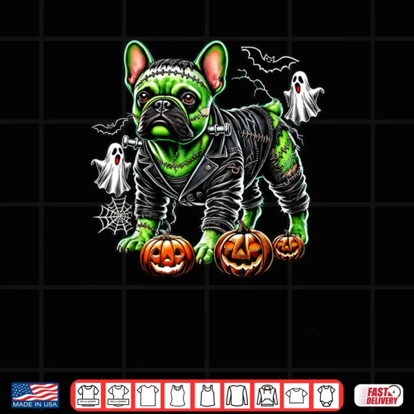 Design French Bulldog Frankenstein Halloween Pup Costume Shirt 1