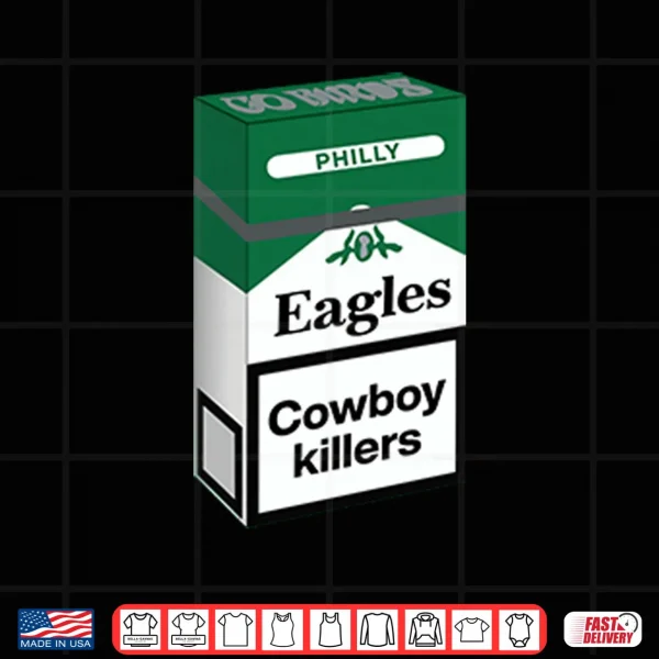 Design Philly Football Cowboy Killers Cigarette Parody Kelly Green Eagles Shirt