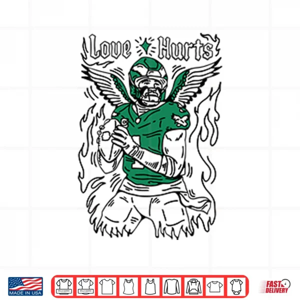 Design Jalen Hurts Love Hurts Philadelphia Eagles Phillies Shirt