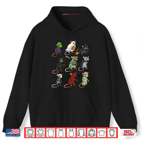 Hoodie Rat Spooky Witch Boo Zombie Rat Halloween Shirt