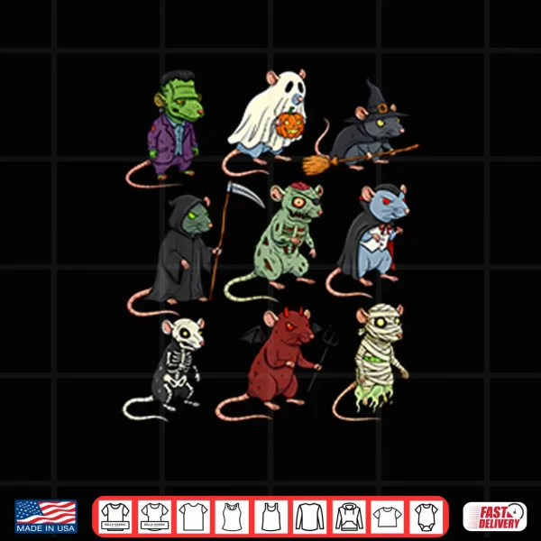 Design Rat Spooky Witch Boo Zombie Rat Halloween Shirt