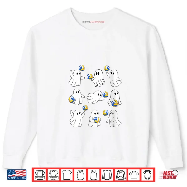 Sweatshirt Cute Volleyball Player Ghosts Happy Halloween Costume Day Shirt