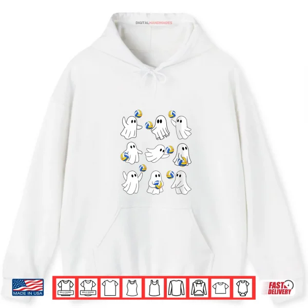 Hoodie Cute Volleyball Player Ghosts Happy Halloween Costume Day Shirt
