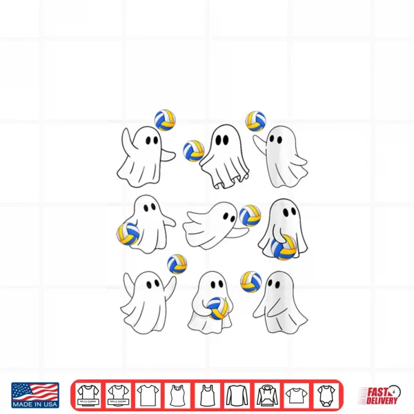 Design Cute Volleyball Player Ghosts Happy Halloween Costume Day Shirt