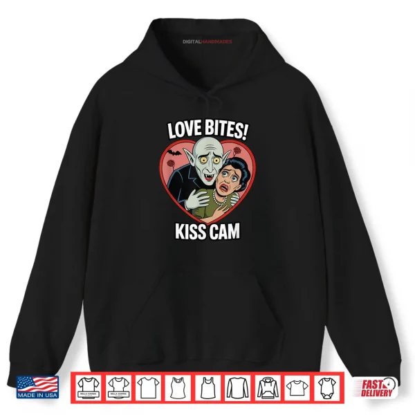 Hoodie Vampire Love Bites Kiss Cam Parody Funny Halloween Shirt